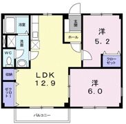 ヴューハイツ西多賀Aの間取り画像