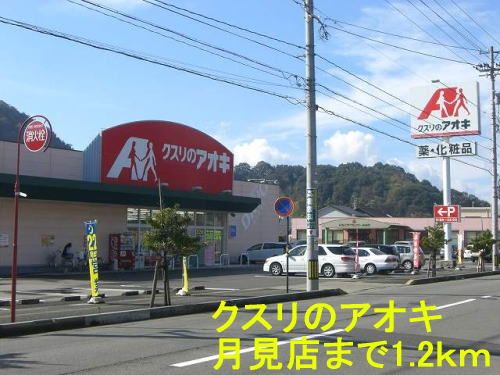 近くのクスリのアオキ 月見店まで1,200m(徒歩15分)