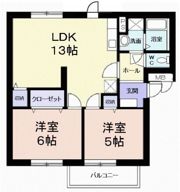 ニューエルディム横山Bの間取り画像