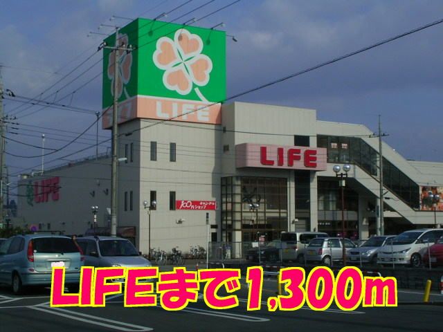 近くのLIFEまで1,300m（徒歩17分）