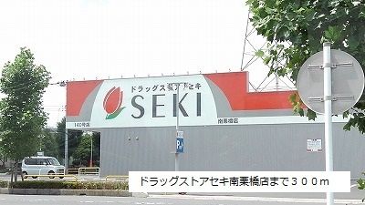 近くのドラッグストアセ南栗橋店まで300m（徒歩4分）