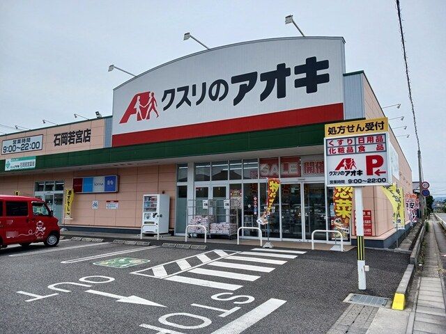 近くのクスリのアオキまで328m（徒歩5分）