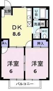 シーサイドメゾン十禅寺Bの間取り画像