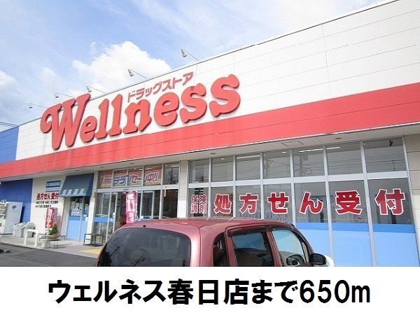 近くのウェルネス春日店まで650m（徒歩9分）