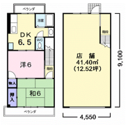 牟呂外神町20住居付店舗の間取り画像