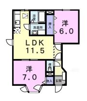 ウエストコート Cの間取り画像