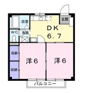 サンハイツ梶山Bの間取り画像