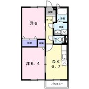 河辺ハイマートAの間取り画像