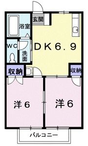 ハイツ久得ⅡAの間取り画像
