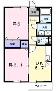 やないハイツの間取り画像