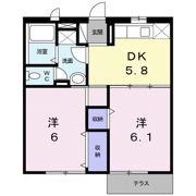 サンテラス窪 Dの間取り画像