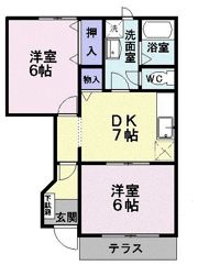 クレスト－ル東山形Aの間取り画像