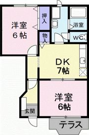 クレスト－ル東山形Bの間取り画像