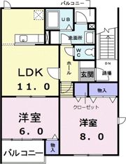 リバ－サイド 藤の間取り画像