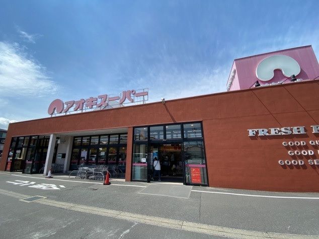 近くのアオキスーパー豊明店まで550m（徒歩7分）