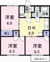ツインヒルズ Aの間取り画像