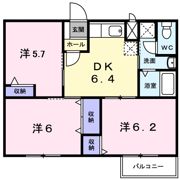 エルディム関森Bの間取り画像