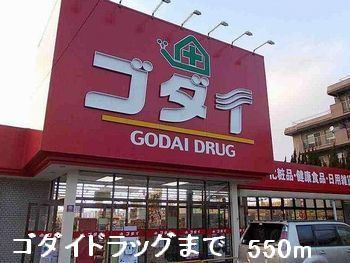 近くのゴダイドラッグまで550m（徒歩7分）