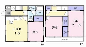 時田貸家の間取り画像