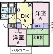 ハビテーション長通Aの間取り画像