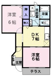 シャン・ド・ボムBの間取り画像