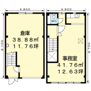 内郷綴町倉庫付事務所の間取り画像