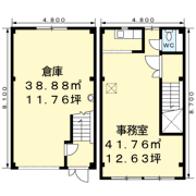 内郷綴町倉庫付事務所の間取り画像