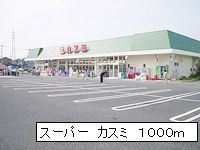 近くのスーパーカスミまで1,000m(徒歩13分)