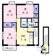 アメニティ鶴田Aの間取り画像