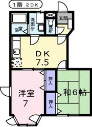 メゾンドゥフルールAの間取り画像