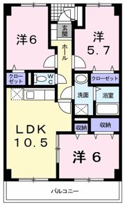 ウエスト カレントの間取り画像