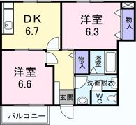 ア・ラ・モード カルティエAの間取り画像