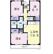 ラルジュウエストの間取り画像
