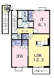 オーブリー鳴門Ⅱ Bの間取り画像