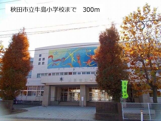 近くの秋田市立牛島小学校まで300m(徒歩4分)
