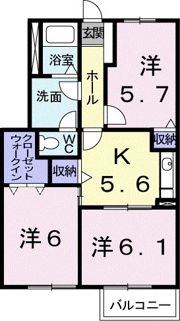 ファミールHAKUHOU Aの間取り画像
