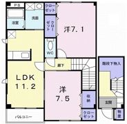 アベニールK Aの間取り画像