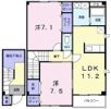 アベニールK Aの間取り画像