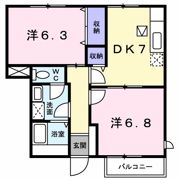 ハイツウイステリアⅡの間取り画像