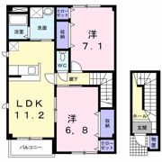 リバーウインド城南 Aの間取り画像