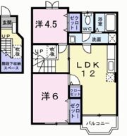メゾンクレストBの間取り画像