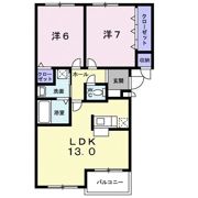 ヴィラエルンテ平和通Ⅰの間取り画像