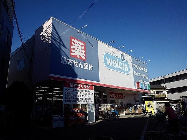 近くのウエルシア谷塚店まで600m（徒歩8分）