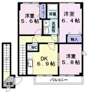 クレストール木場町Bの間取り画像