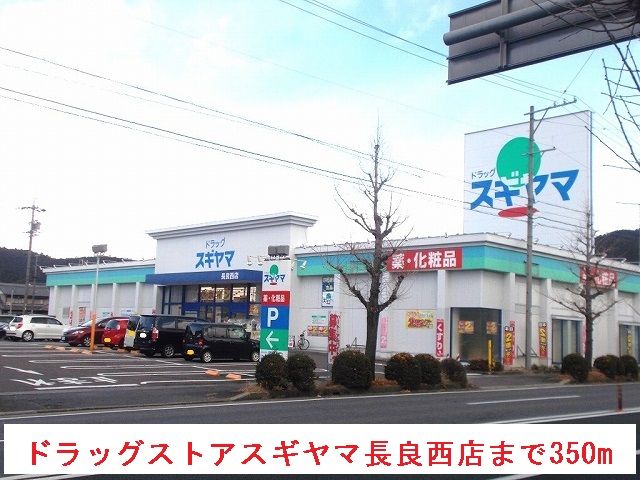 近くのドラッグスギヤマ長良西店まで350m（徒歩5分）