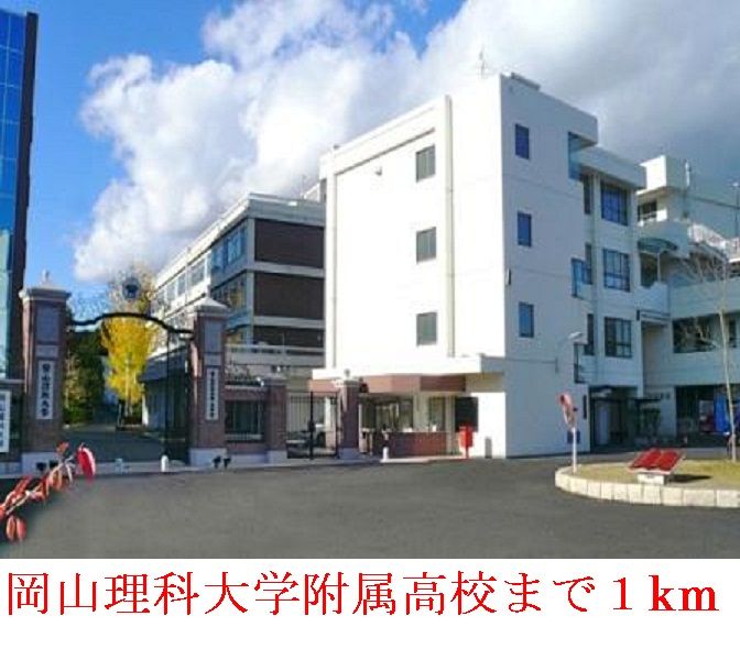 近くの岡山     理科大学附属高校まで1,000m（徒歩13分）