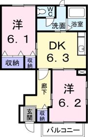 ファミール・鶴市 Bの間取り画像