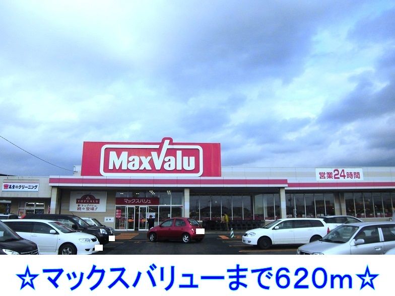 近くのマックスバリューまで620m（徒歩8分）