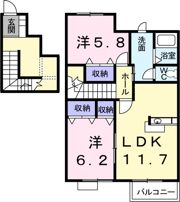 東三島575ハイツBの間取り画像