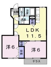 アメニティハイツ Dの間取り画像